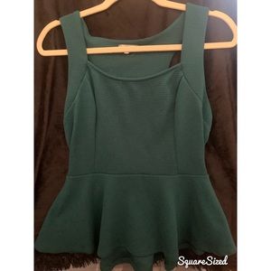 Dark green peplum top
